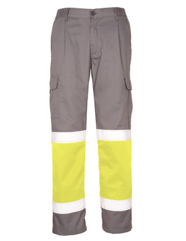 Pantalón trabajo alta visibilidad gris/amarillo ANTEO 210 GRS.