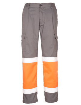 Pantalón trabajo alta visibilidad gris/naranja ANTEO 210 GRS.