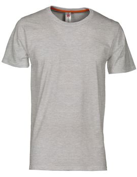 Camiseta SUNRISE MELANGE de manga corta y cuello redondo 93 % algodón + 7 % viscosa de 190 GR/MQ 