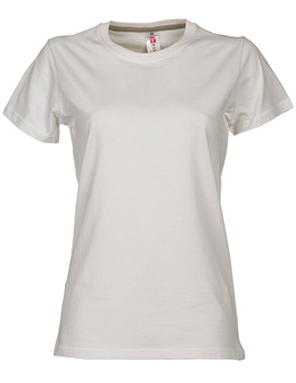 Camiseta SUNRISE LADY BLANCA de manga corta y cuello redondo 100 % algodón de 190 GR/MQ 