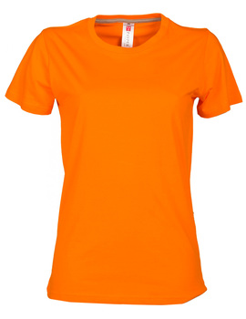 Camiseta SUNRISE LADY NARANJA de manga corta y cuello redondo 100 % algodón de 190 GR/MQ 