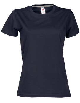 Camiseta SUNRISE LADY NEGRA de manga corta y cuello redondo 100 % algodón de 190 GR/MQ 