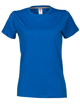 Camiseta SUNRISE LADY AZUL REAL de manga corta y cuello redondo 100 % algodón de 190 GR/MQ 