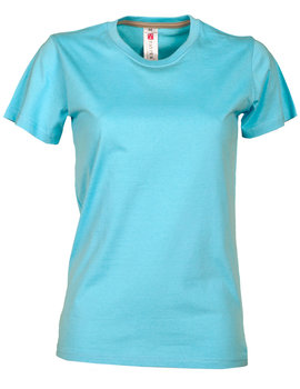 Camiseta SUNRISE LADY CELESTE de manga corta y cuello redondo 100 % algodón de 190 GR/MQ 