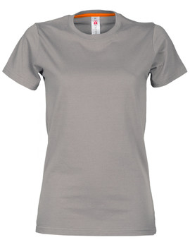 Camiseta SUNRISE LADY GRIS ACERO de manga corta y cuello redondo 100 % algodón de 190 GR/MQ 