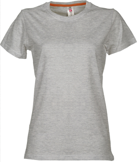 Camiseta SUNRISE LADY MELANGE de manga corta y cuello redondo 93 % algodón + 7 % viscosa de 190 GR/MQ 