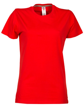 Camiseta básica SUNSET LADY de manga corta color Rojo