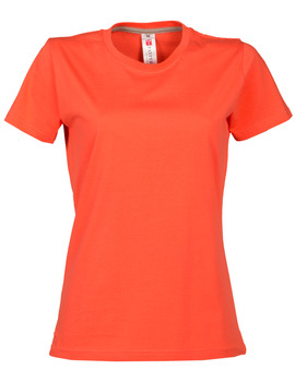 Camiseta básica SUNSET LADY de manga corta color Coral Cálido