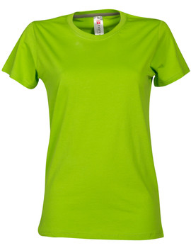 Camiseta básica SUNSET LADY de manga corta color Verde Ácido