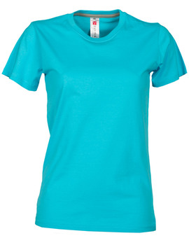 Camiseta básica SUNSET LADY de manga corta color Azul Atolón