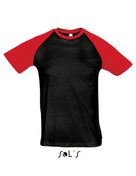 Camiseta Bicolor FUNKY de hombre Color Negro + Rojo