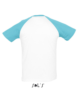 Camiseta Bicolor FUNKY de hombre Color Blanco + Azul Atolón