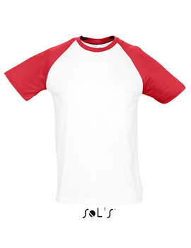 Camiseta Bicolor FUNKY de hombre Color Blanco + Rojo