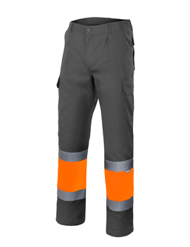Pantalón multibolsillos combinado alta visibilidad 157 Gris/Naranja
