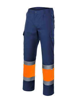 Pantalón multibolsillos combinado alta visibilidad 157 Marino/Naranja