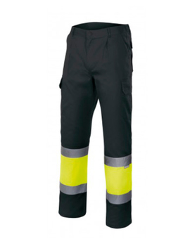 Pantalón multibolsillos combinado alta visibilidad 157 Negro/Amarillo