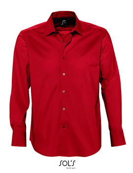 Camisa básica Brighton de corte ajustado color Rojo Cardinal