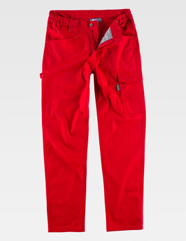Pantalón multibolsillos elástico B4030 color Rojo