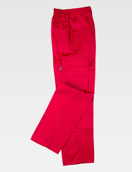 Pantalón básico multibolsillos B1403 color Rojo