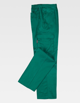 Pantalón básico multibolsillos B1403 color Verde