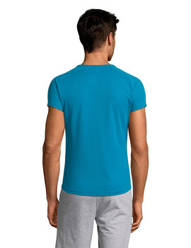 Camiseta de manga corta de poliéster transpirable Sporty color Aqua