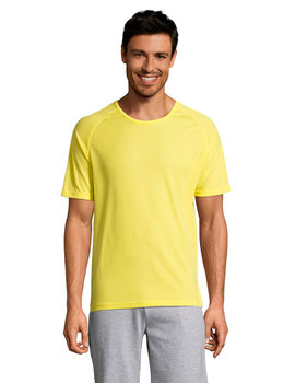 Camiseta de manga corta de poliéster transpirable Sporty color Limón