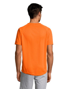 Camiseta de manga corta de poliéster transpirable Sporty color Naranja