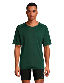 Camiseta de manga corta de poliéster transpirable Sporty color Verde Bosque