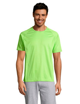 Camiseta de manga corta de poliéster transpirable Sporty color Verde Manzana