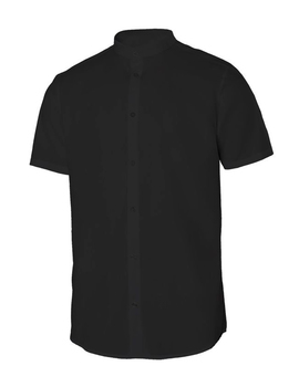 Camisa de manga corta y cuello mao 405012S color Negro