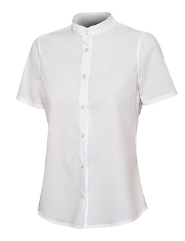 Camisa de mujer de manga corta y cuello mao 405014S color Blanco