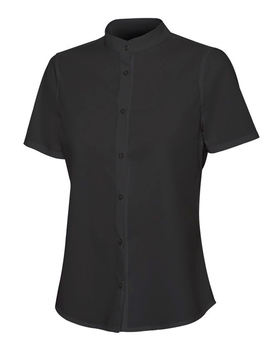 Camisa de mujer de manga corta y cuello mao 405014S color Negro