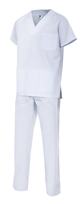 Conjunto sanitario 800 blanco básico, con casaca y pantalón