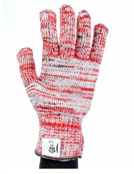 Paquete de 10 guantes anticorte 215 algodón poliéster texturizado rojo