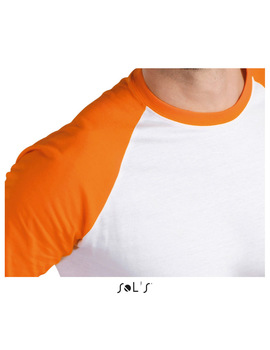 Camiseta Bicolor FUNKY de hombre Color Blanco + Naranja