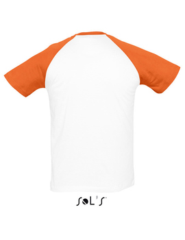 Camiseta Bicolor FUNKY de hombre Color Blanco + Naranja