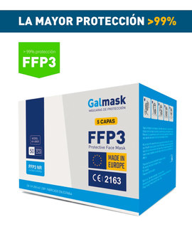 Caja de  50 unidades Mascarilla FFP3 Galmask 