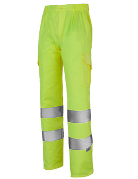 Pantalón liso de alta visibilidad FORRADO 1082 amarillo CLASE 2 de 260 GR/MQ