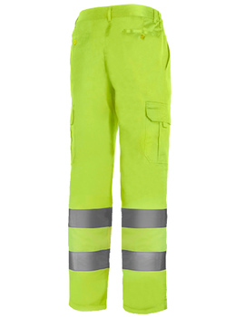 Pantalón liso de alta visibilidad FORRADO 1082 amarillo CLASE 2 de 260 GR/MQ