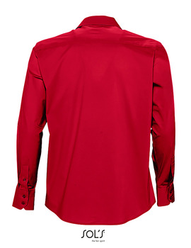 Camisa básica Brighton de corte ajustado color Rojo Cardinal