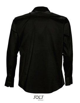 Camisa básica Brighton de corte ajustado color Negro