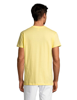 Camiseta básica cuello redondo de manga corta REGENT color Amarillo Pálido
