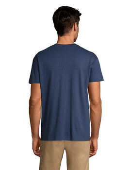 Camiseta básica cuello redondo de manga corta REGENT color Azul Denim