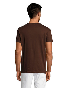 Camiseta básica cuello redondo de manga corta REGENT color Chocolate