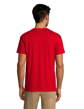 Camiseta básica cuello redondo de manga corta REGENT color Rojo Tango