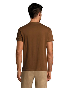 Camiseta básica cuello redondo de manga corta REGENT color Tierra