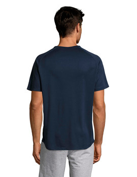 Camiseta de manga corta de poliéster transpirable Sporty color French Marino