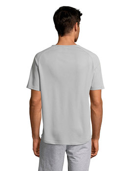 Camiseta de manga corta de poliéster transpirable Sporty color Gris Puro