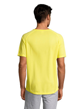 Camiseta de manga corta de poliéster transpirable Sporty color Limón