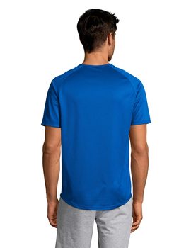 Camiseta de manga corta de poliéster transpirable Sporty color Royal